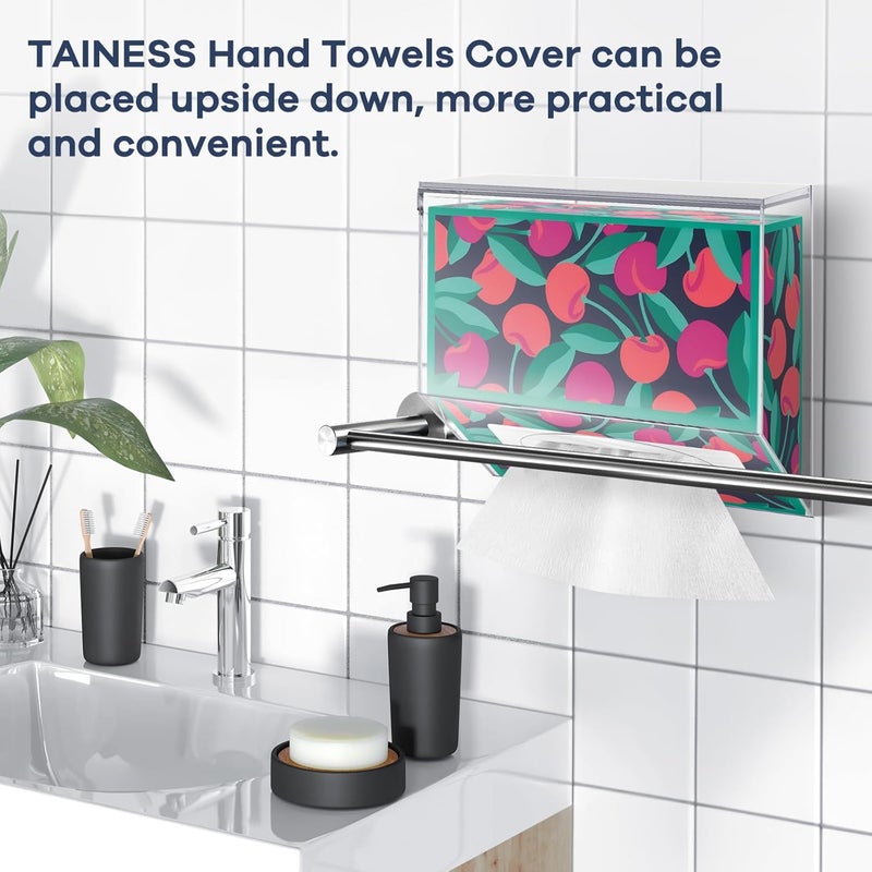 TAINESS Acrylic Hand Towel Box Cover Compatible with Kleenex Disposable Hand Towels Wall-Mounted Paper Towel Dispenser Suitable for Tabletop, Bathroom, Car, and Office Use (Clear) - Image 3